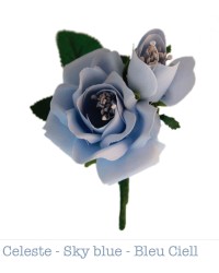 Fiori di Flamenco "Dulce" <b>Colore - Azzurro, Taglia - P</b>