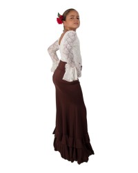 Gonne Flamenca di Ballo "Salon" Per Bambina <b>Colore - Marrone, Taglia - 10</b>