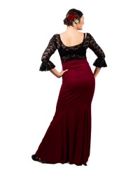 Gonna Di Flamenco - Modello Carmen <b>Colore - Bordó, Taglia - XS</b>