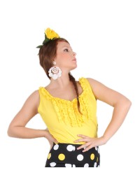 Camicie Di Flamenco per Donna - Goyesca <b>Colore - Giallo, Taglia - XS</b>