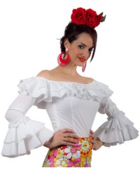 Camicie di Flamenco - Habana Lycra <b>Colore - Bianco, Taglia - XS</b>