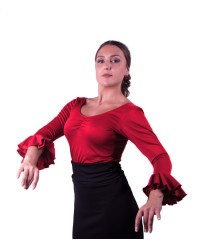 Top per la Danza con Plissettatura Frontale <b>Colore - Rosso, Taglia - XS</b>