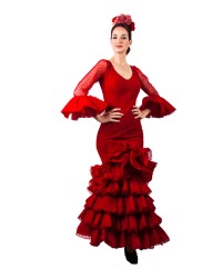 Vestito Di Flamenca Jaen Rosso -Talla 38 (M) <b>Colore - Foto, Taglia - 38</b>