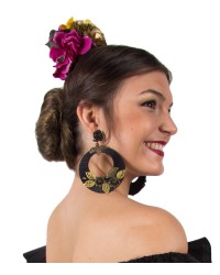 Orecchini Di Flamenca a Cerchio Grande <b>Colore - Nero, Taglia - G</b>