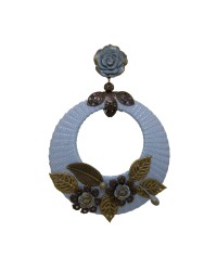 Orecchini Di Flamenca a Cerchio Grande <b>Colore - Azzurro, Taglia - G</b>