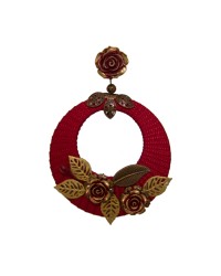 Orecchini Di Flamenca a Cerchio Grande <b>Colore - Bordó, Taglia - G</b>