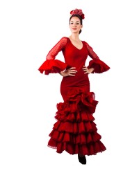 Vestito Di Flamenco Jaen Rosso -Talla 48 (XL) <b>Colore - Foto, Taglia - 48</b>