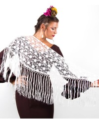 Piccolo Sciarpe Di Flamenco Ricamo <b>Colore - Bianco, Taglia - G</b>