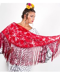 Piccolo Sciarpe Di Flamenco Ricamo <b>Colore - Rosso, Taglia - G</b>