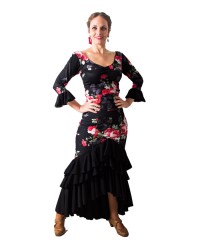 Gonna Di Flamenco - Taconeo  motivo floreale <b>Taglia - XS</b>