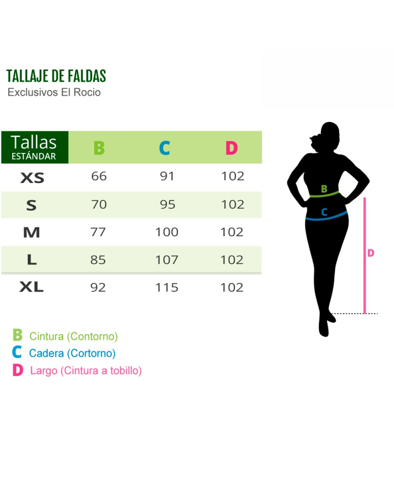 Gonne Flamenca 8 Godet Di Vita Alta