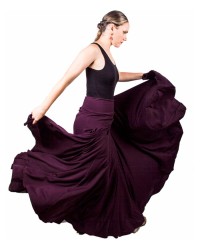 Gonne Flamenca 8 Godet Di Vita Alta <b>Colore - Melanzane, Taglia - XS</b>