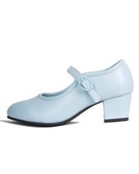 Scarpe Di Flamenca Pelle Sintetica "Gitanilla" <b>Colore - Azzurro, Taglia - 18</b>