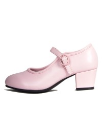 Scarpe Di Flamenca Pelle Sintetica "Gitanilla" <b>Colore - Rosa, Taglia - 18</b>