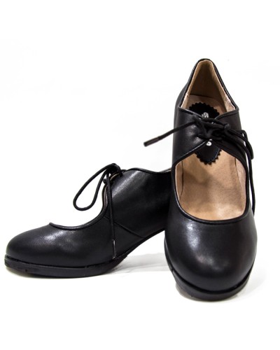 Scarpe Da Ballo Flamenco Con l'Allacciatura e Doppia Suola