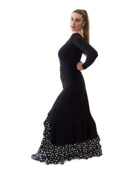 Gonne Flamenca per Donna - 7039 <b>Colore - Nero/Bianco, Taglia - XS</b>