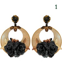 Orecchini Flamenco con Fiori <b>Colore - Foto 1, Taglia - G</b>