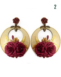 Orecchini Flamenco con Fiori <b>Colore - Foto 2, Taglia - G</b>