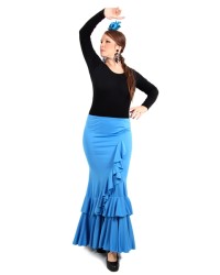 Gonna Di Flamenco Salón Vita Normale - Ultime Unità <b>Colore - Blu, Taglia - XS</b>