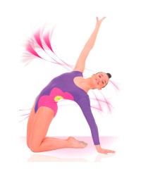 Body per ginnastica artistica Bambina Mod Fiori <b>Colore - Foto, Taglia - 2</b>