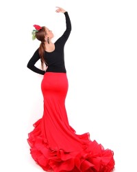 Gonne di Flamenca Di Coda Vita Normale <b>Colore - Rosso, Taglia - XS</b>