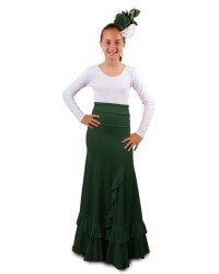 Gonne Flamenca di Ballo "Salon" Per Bambina <b>Colore - Verde, Taglia - 6</b>