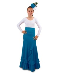 Gonne Flamenca di Ballo "Salon" Per Bambina <b>Colore - Blu, Taglia - 12</b>