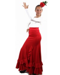 Gonne Flamenca di Ballo "Salon" Per Bambina <b>Colore - Rosso, Taglia - 12</b>