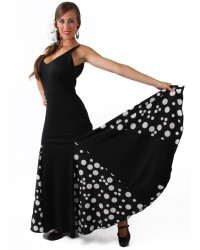 Vestito Da Ballo Flamenco - Mod Bailaora <b>Colore - Ne/Ne/Bi, Taglia - XS</b>