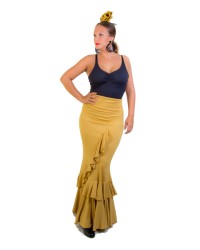 Gonne Flamenca "Salón" di Vita Alta <b>Colore - Mostaza, Taglia - XS</b>