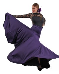 Gonne Flamenca 8 Godet Di Vita Alta <b>Colore - Violet, Taglia - XS</b>