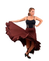 Gonne per Ballo Flamenco Mod. EF185 <b>Colore - Marrone, Taglia - 38</b>