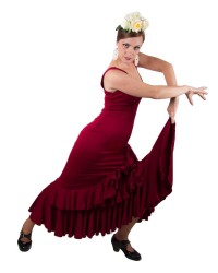 Vestito Da Ballo Flamenco - Mod Salón <b>Colore - Rosso, Taglia - L</b>