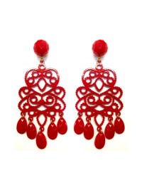 Orecchini Di Flamenca <b>Colore - Rosso, Taglia - G</b>