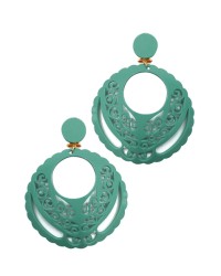 Orecchini Di Flamenco <b>Colore - Verde Acqua, Taglia - G</b>