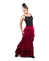 Gonne Flamenca "Salón" di Vita Alta <b>Colore - Bordó, Taglia - XS</b>