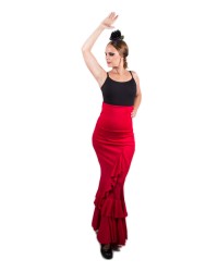 Gonne Flamenca "Salón" di Vita Alta <b>Colore - Rosso, Taglia - XS</b>