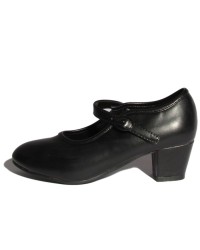 Scarpe Di Flamenca Pelle Sintetica "Gitanilla" <b>Colore - Nero, Taglia - 18</b>