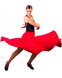 Gonne Flamencas 4 Godet <b>Colore - Rosso, Taglia - XS</b>