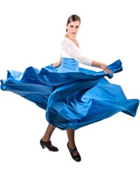 Gonne Flamenca 8 Godet Di Vita Alta <b>Colore - Blu, Taglia - XL</b>