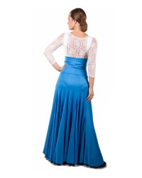 Gonne Flamenca 8 Godet Di Vita Alta <b>Colore - Blu, Taglia - XS</b>