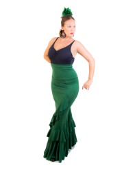 Gonne Flamenca "Salón" di Vita Alta <b>Colore - Verde, Taglia - XS</b>