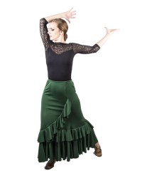 Gonna Di Flamenco Salón Vita Normale - Ultime Unità <b>Colore - Verde, Taglia - XS</b>